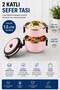 2-Tier 1.2 Liter Stainless Steel Lunch Box with Leak-Proof Lid Food Carrying Container Bento Lunch Box 304 - 3