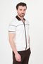 Plain Slim Fit Polo Collar Zippered Short Sleeve Men's Knitwear T-Shirt Ecru - 11249.26Y - 4