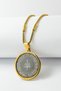 Gold Color Ayetel Kürsi & Esmaül Hüsna Written Stainless Steel Necklace with 60 cm Rod and Doc Chain Prayer