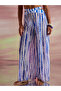 Pack of 3 - Abstract Print Balconette Molded Cup Top with Tie Back Detail, Bikini Brief and Wide Leg Pants - 3