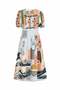 Picasso Patterned Dress Light Blue - 6