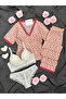 Women's Patterned Short-Sleeved Pajama Set with Underwear