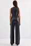 Women's V-Neck Buttoned Black Vest - 6