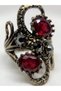 Bronze Women's Ring Authentic Copper Jewelry Red Stone Endless Ivy Adjustable Vintage - 2