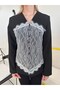 Black lace detailed design jacket - 2