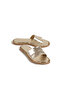 Vera Gold Genuine Leather Women's Slippers - 3