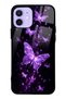 iPhone 12 Purple Galaxy Butterfly Design Glossy Phone Case