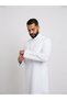 Men Classic Zippered Qalab Thobe, White - 55inches - 3