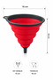 Foldable Silicone Funnel Accordion Design Liquid and Food Transfer Apparatus Red - 3