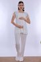 Cotton Pajama Set for Pregnant and Postpartum Women with Adjustable Waist Elastic Effortt - Ecru - 5