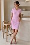 Polo Collar Zipper Detailed Cotton Combed Cotton Mini Dress My3535 - 2
