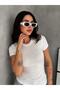 Women's White Crew Neck Short Sleeve T-Shirt with Stretch Fabric - 2