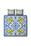 Amalfi Ciao Lemon Patterned Cotton Polyester Pique Set 240X250 cm Multi-Purpose Coverlet with 2 Pillowcases - 3