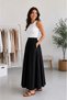 Women's Tencel Fabric Skirt with Elastic Waist and Pocket Detail - 2