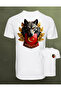 Unisex Oversize Wolf Turkish Flag Printed Crew Neck Short Sleeve Black T-Shirt