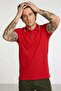 Men's Casual Short Sleeve Slim Fit Red Polo Collar T-Shirt - 4