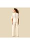 Round Neck Short Sleeves Shirt and Pants Set with Lace Detail - 4