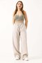 Women's Loose Fit Tencel Fabric with Elastic Waistband Ecru - 3