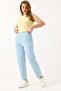 Women's Canvas Pocket Mom Pants Light Blue - 2