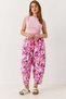Women's Elastic Waist Carrot Cut Trousers Pink - 2