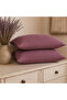 100% Cotton 4 Layer Muslin Pillowcase 2 Pieces Plum Color 50X70 Cm. - 2