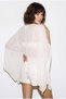 Women's White Boat Neck Bat Sleeve Transparent Chiffon Blouse Db261015 60286363 - 5