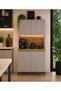 Coffee Cabinet Coffee Corner Kitchen Coffee Station Multi-Purpose Cabinet with Led Lighting - 3