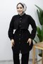 Tie-Waist Double Denim Suit Tsd260217 Black - 2