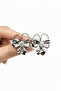 White Color Bow Design Shiny Stone Women's Earring Pair - 4