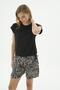 Women's Short Sleeve Black Pajama Set with Shorts C5T4N512 - 2