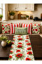 5-Piece Decorative Throw Pillow Cover with Poppy Flowers and Stripes