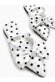 Women's Slippers White Black Polka Dot Bow Detailed Pointed Toe Stylish Slippers Monroe - 2