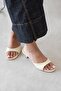 Denis Women's Heeled Leather Sandals Yellow - 3