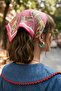 City Patterned Candy Pink Bandana Scarf 50X50 - 2