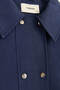 Large Size Cupra Suede Overcoat - Navy Blue - 2