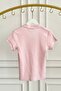 Polo Collar T-Shirt with Ribbed Sleeves and Collar - 4