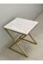 Modern Iron & Marble Side Table – Elegant Accent Table with Customizable Colors for Living Room, Bedroom & Office