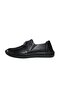 Li̇nda Women's Genuine Leather Zippered Comfortable Daily Shoes Black - 3