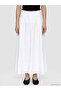 Ecru Poplin Flared Skirt
