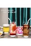 Drinking Glasses Set of 12 Glass Tumblers. 300ml Glasses and 200ml Glasses Set. Glass Cups with Straws.Cocktail, Juice, Whiskey , Small Size - 5
