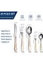 Novasteel Flatware Set, 24 Piece Stainless Steel, Gold Patterned 6 Person Silverware, Dishwasher Safe - 2