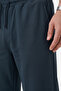 Navy Blue Baggy Style Lycra Elastic Drawstring Men's Sports Trousers 2600262 - 4
