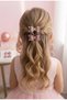 Set of 2 Rose Pink Glitter Bow Clips with Clasp - 3