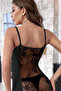 Women's Black Mini Nightgown with Fully Lace Back - 3