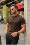 Men's Buttoned Collar Cotton Knitwear T-Shirt - 2