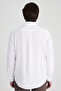 Ds Damat Comfort White Flared Cotton-Linen Summer Shirt - 3