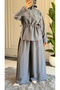 6339 - Stylish, Comfortable, Modal Soft Woven Fabric, Loose Women's Set with Waist Drawstring Detail - 5