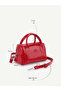 Patterned Red Patent Leather Shk184 Faux Leather, Single Compartment with Zipper, Strap, Hand, Arm and Shoulder Bag - 8