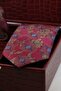 Burgundy Men's Gift Box - Tie with Handkerchief, Cufflinks, Tie Clip Kmk241 - 3