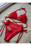 Women's High-Waisted Floral Bikini Set (Without Filling) - 3